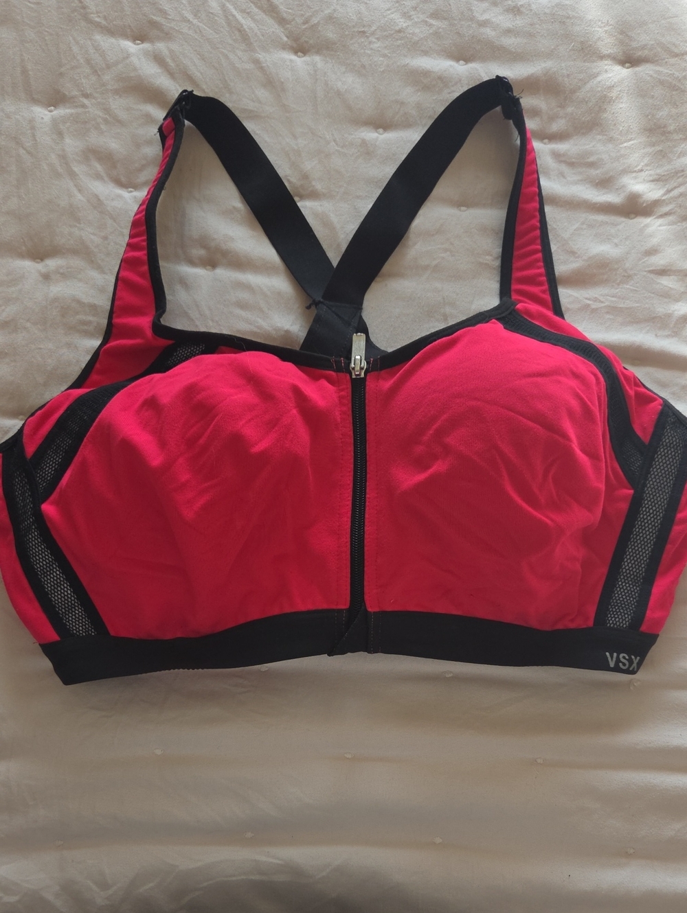 Victoria's Secret VSX Red Front-Zip High-Impact Sports Bra